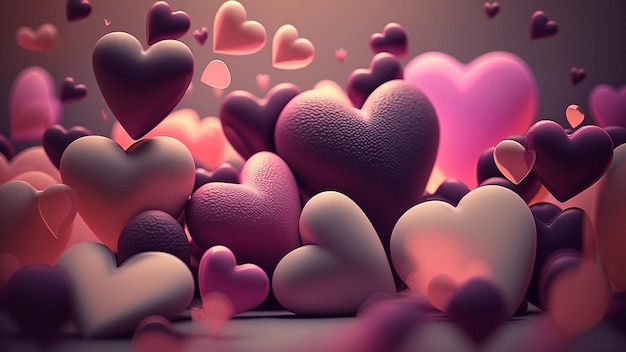 Um coração rosa com a palavra amor
