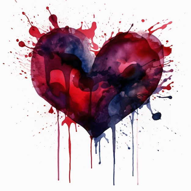Um coração vermelho e azul com a palavra amor nele