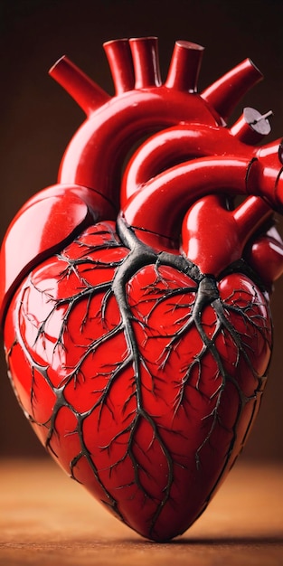Foto um coração vermelho esculpido