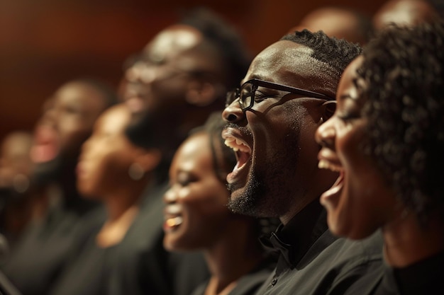 Um coro de gospel edificante, animando os espíritos com os seus