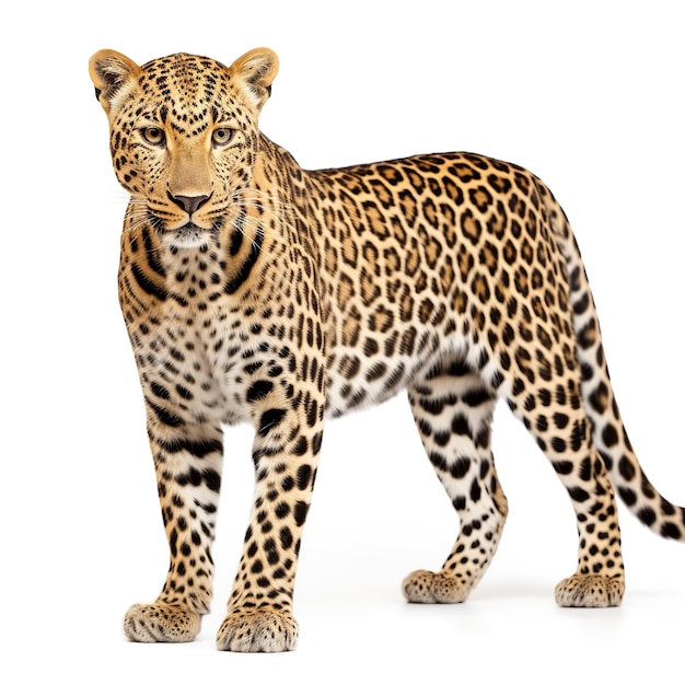 um corpo cheio de leopardo em fundo branco