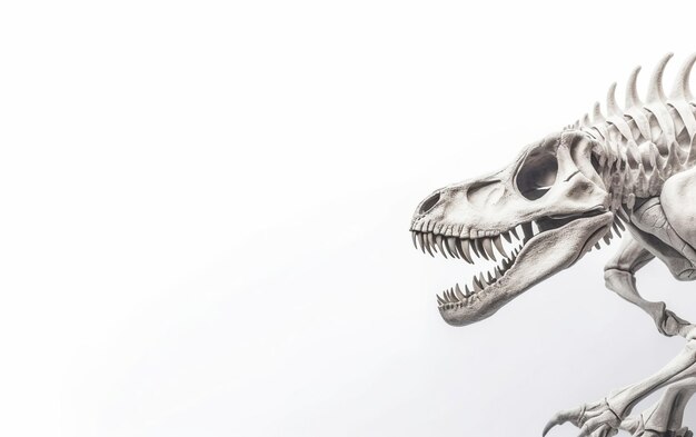 Foto um crânio de um dinossauro com um fundo branco