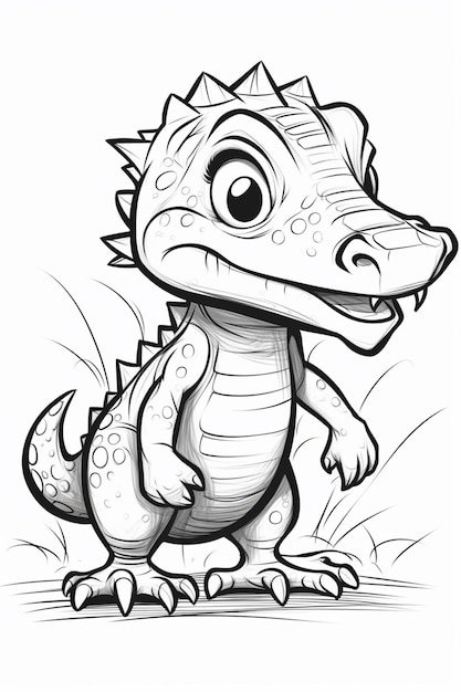 Um crocodilo de desenho animado com uma expressão triste.