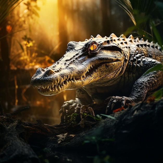 Foto um crocodilo místico fotografado