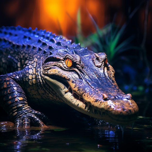 Um crocodilo místico fotografado