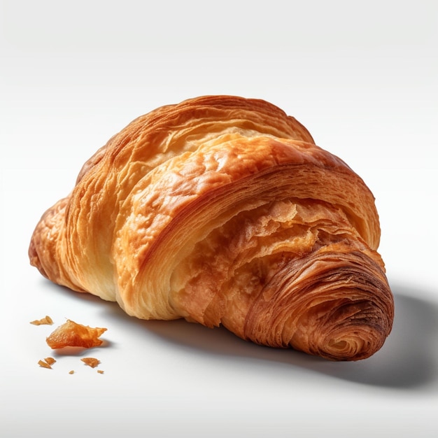 Um croissant com um croissant e um croissant no lado direito.