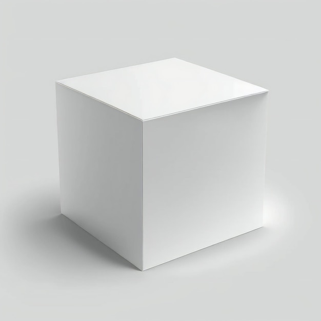 Um cubo branco com uma forma quadrada nele