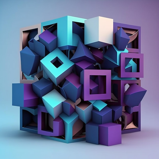 Um cubo colorido com a palavra cubo