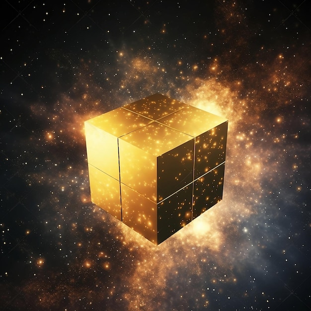 um cubo de ouro