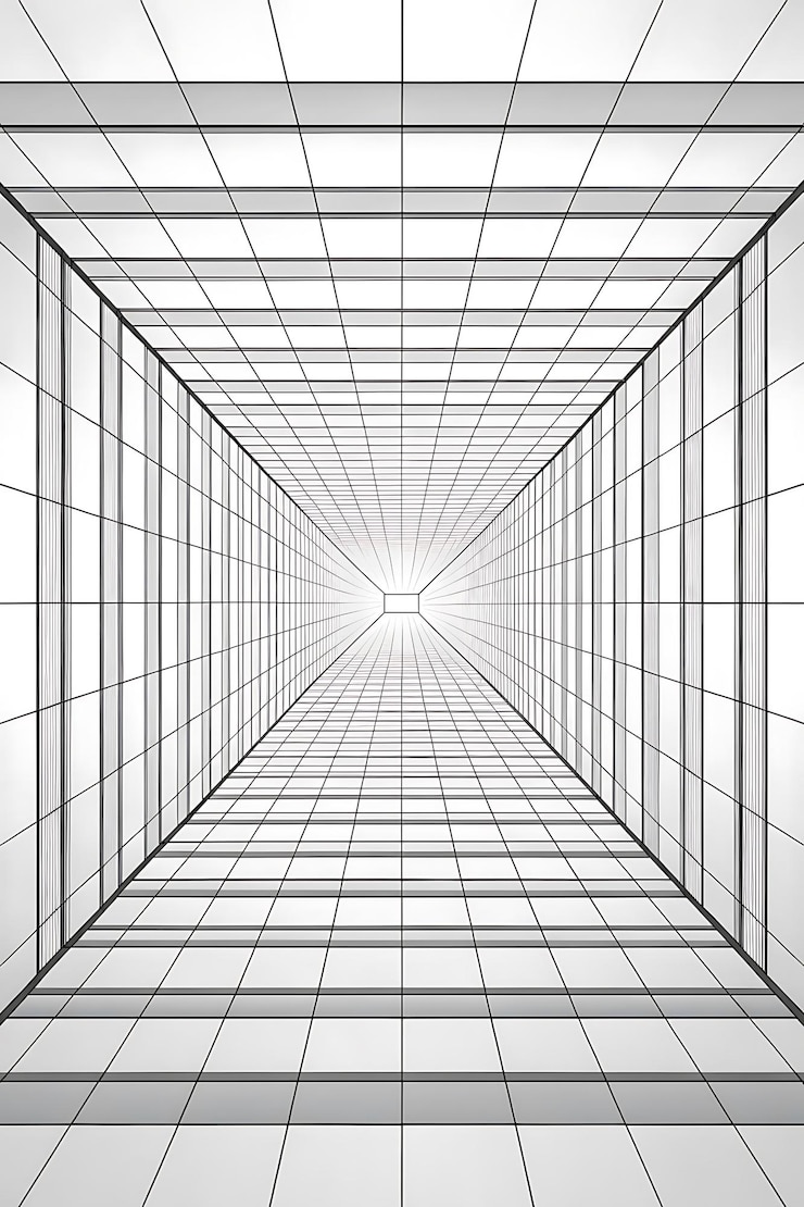 Foto um cubo grande com um fundo branco que tem uma luz nele