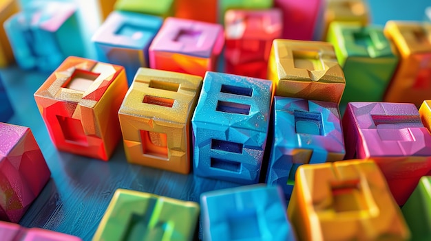 Um cubo vibrante com a palavra cubos impressa nele Generative Ai