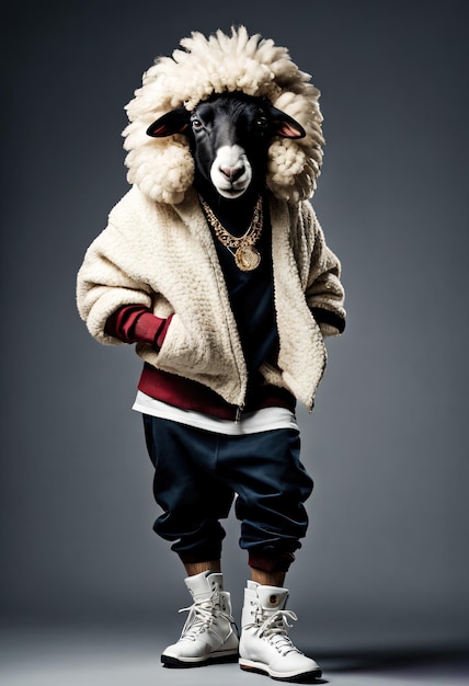 Foto um dançarino de hip-hop de ovelhas
