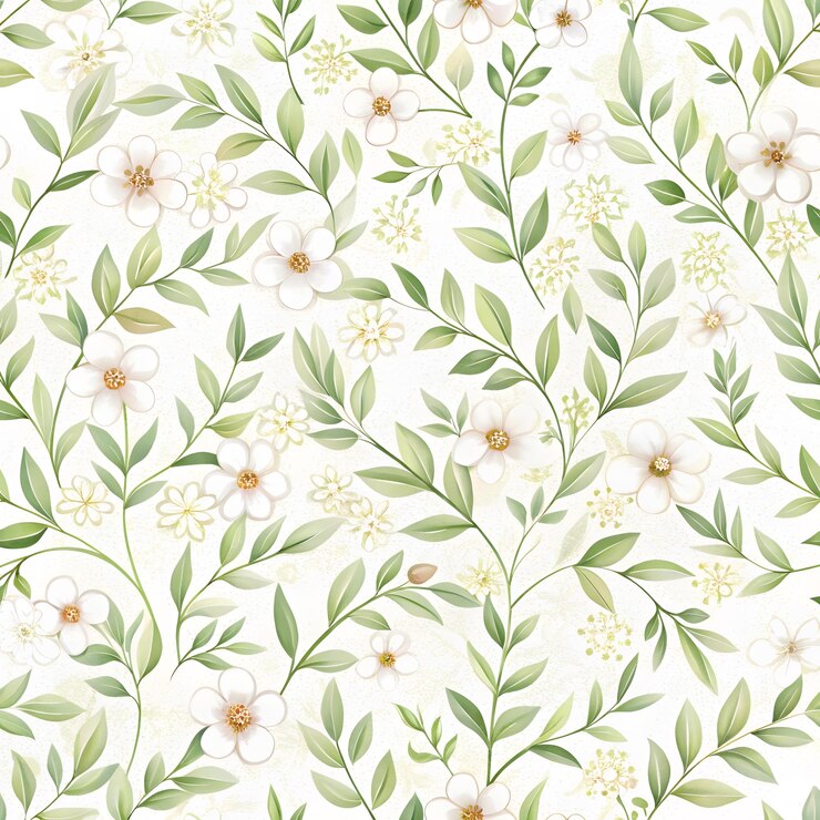 Foto um delicado padrão floral branco com pequenas flores