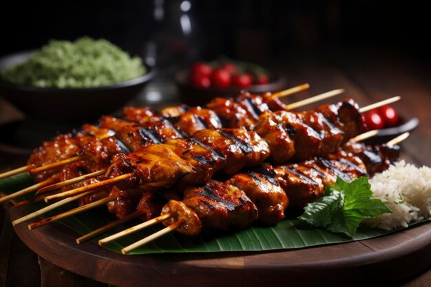 Foto um delicioso bastão de satay.