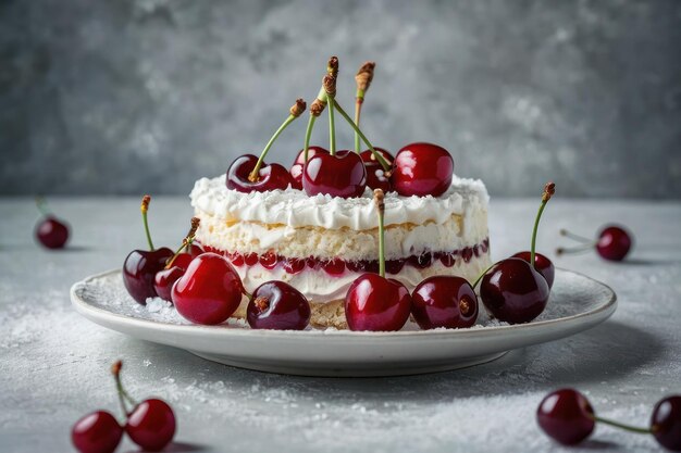 Foto um delicioso bolo de cereja