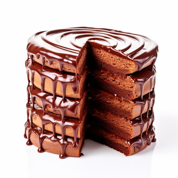 Um delicioso bolo de chocolate, bolo de padaria castanho.