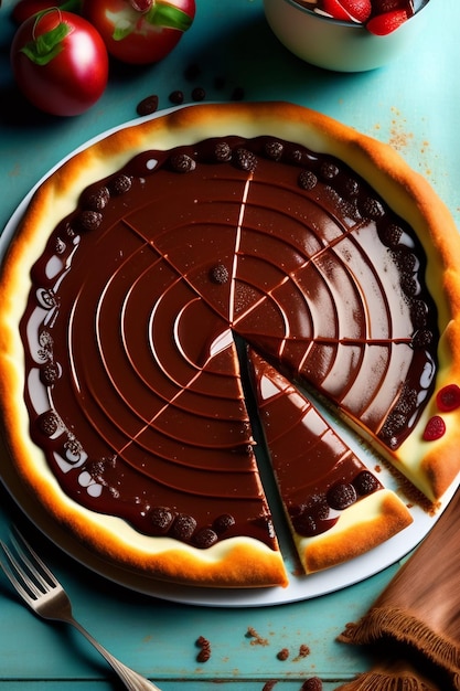 Um delicioso bolo de chocolate gerado por Ai.