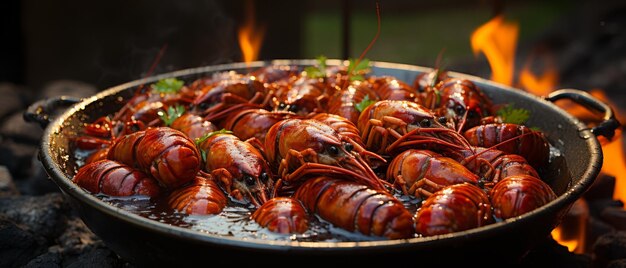 Foto um delicioso prato de caranguejo.