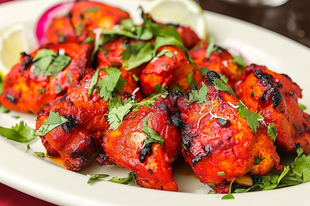 Um delicioso prato de frango Tandoori com Tandoori Tikka Masala