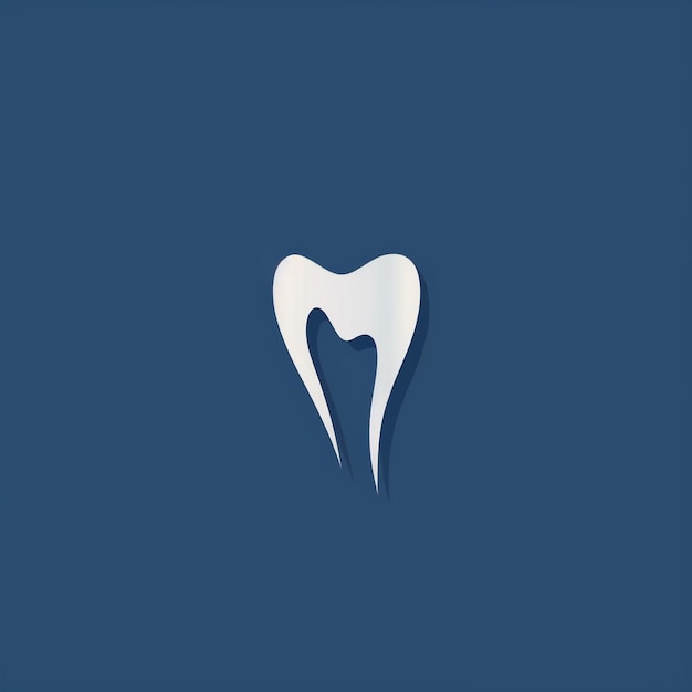 Foto um dente com um dente branco sobre um fundo azul