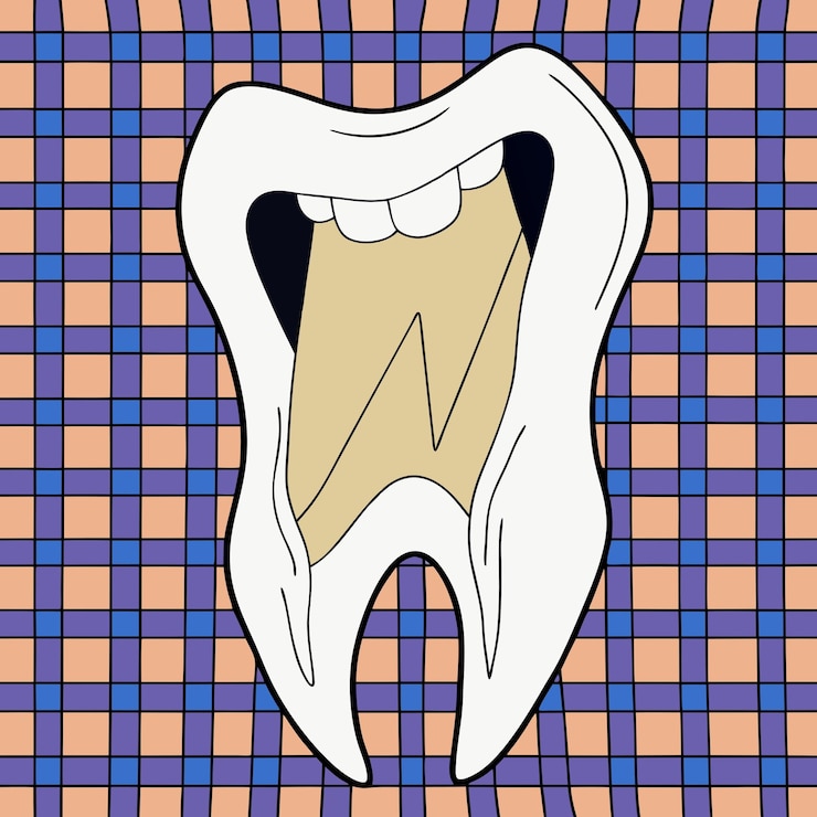 Foto um dente com um dente nele que tem um dente nela