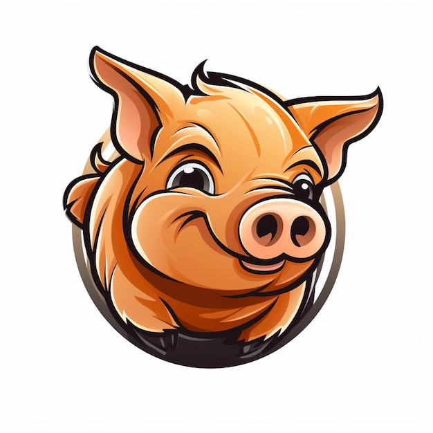 Um desenho animado bonito porco Clip Art imagem vetorial