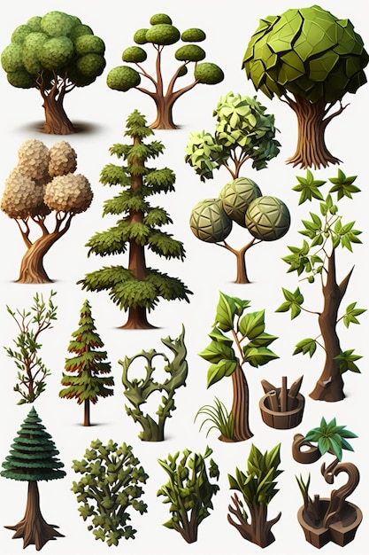 Um desenho animado de árvores com as palavras árvore.