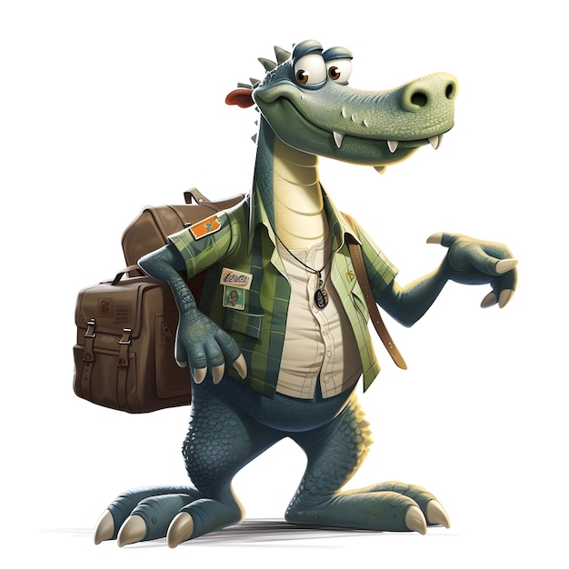 Um desenho animado de um crocodilo vestindo uma camisa que diz 'crocodilos'