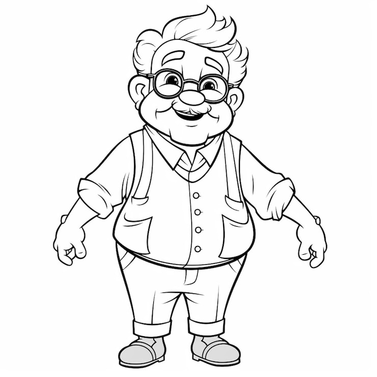 Foto um desenho animado de um homem com óculos e uma gravata generativa ai