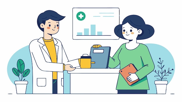 um desenho animado de um homem e uma mulher comprando bilhetes em um balcão