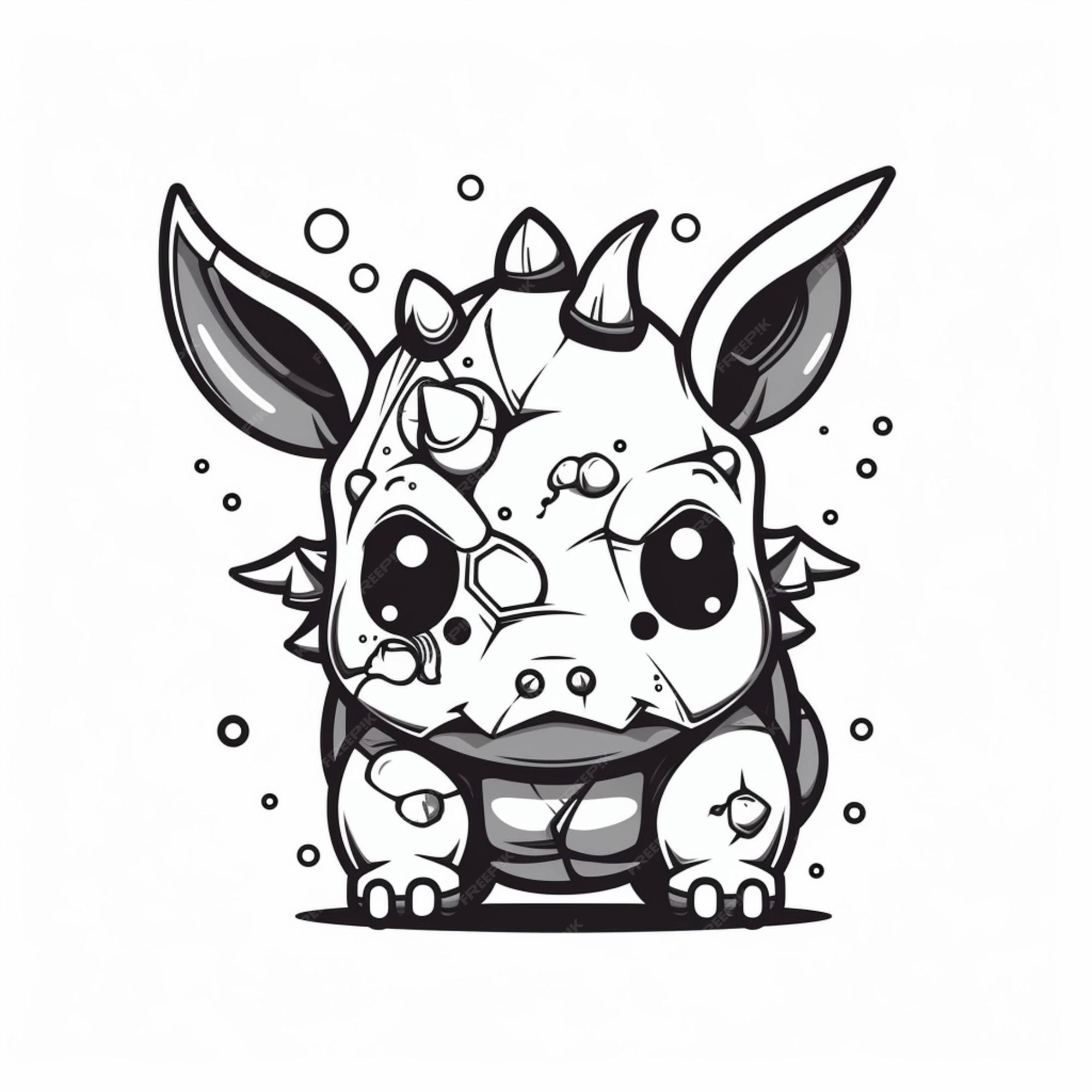 Desenho De Esboço Pokémon Fofo Com Espinhos Nele Vetor PNG