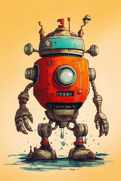 Um desenho animado de um robô
