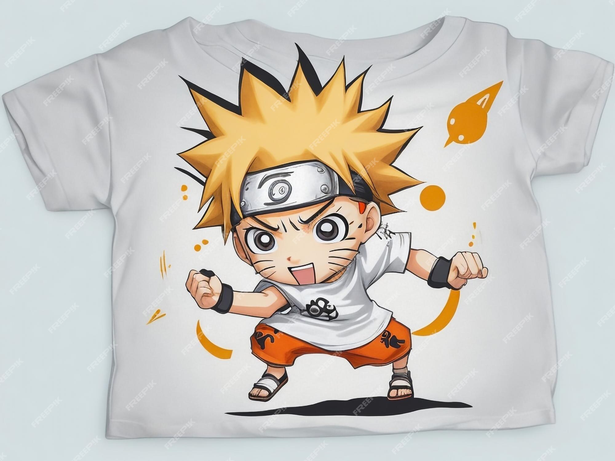 Design camiseta gráfico bonito desenho animado naruto completo