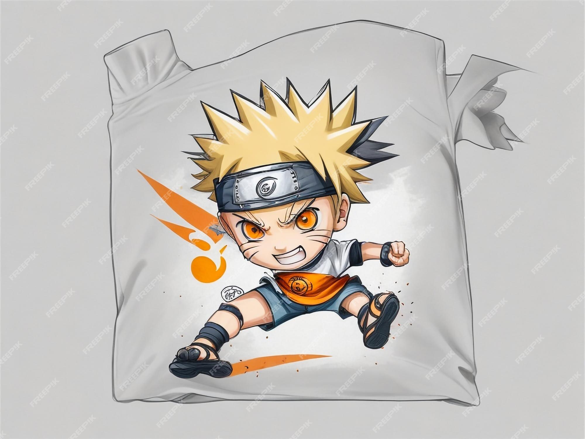 Design camiseta gráfico bonito desenho animado naruto completo