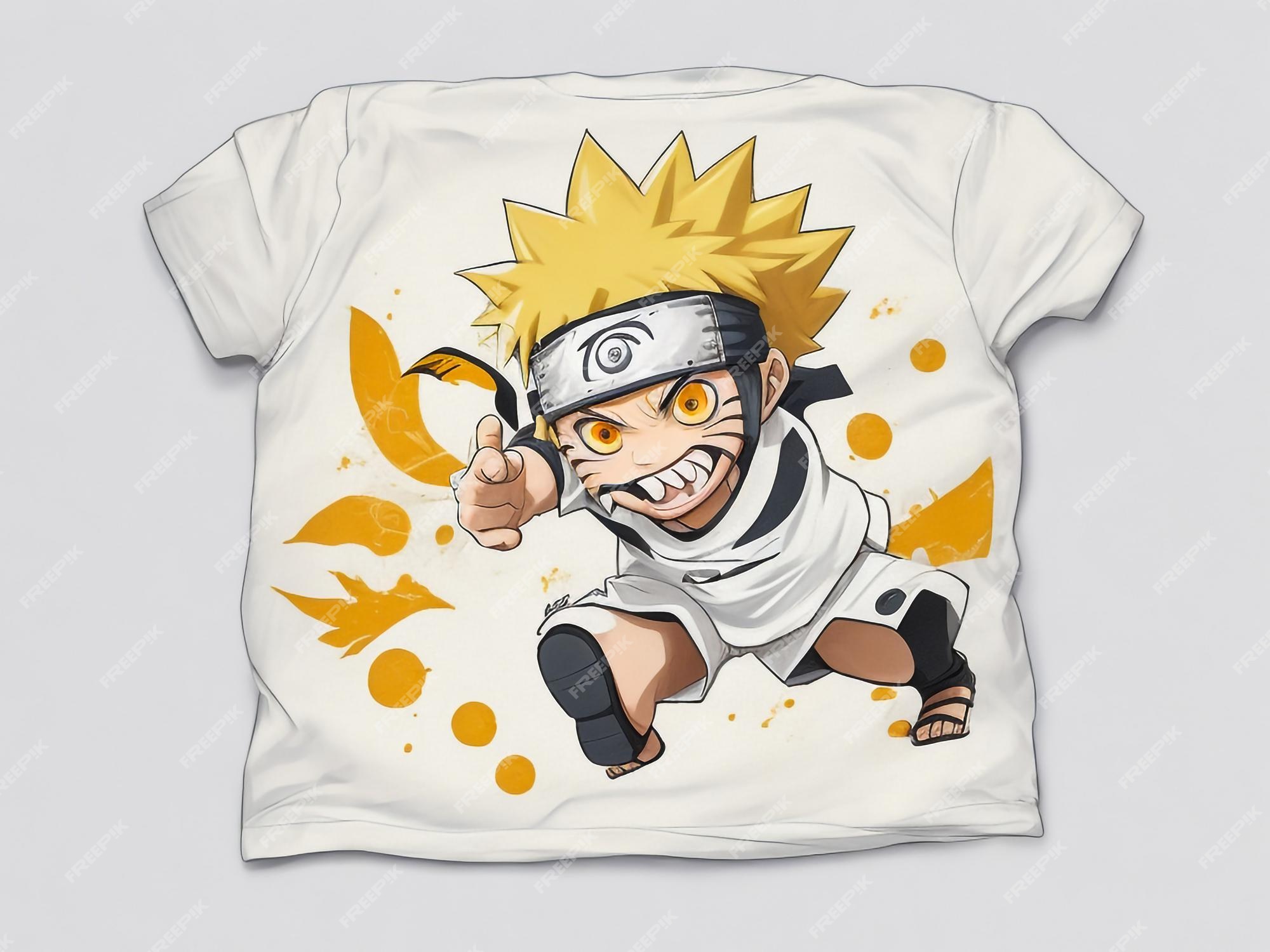 Design camiseta gráfico bonito desenho animado naruto completo