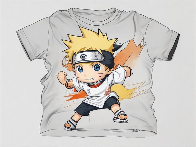 Design camiseta gráfico bonito desenho animado naruto completo