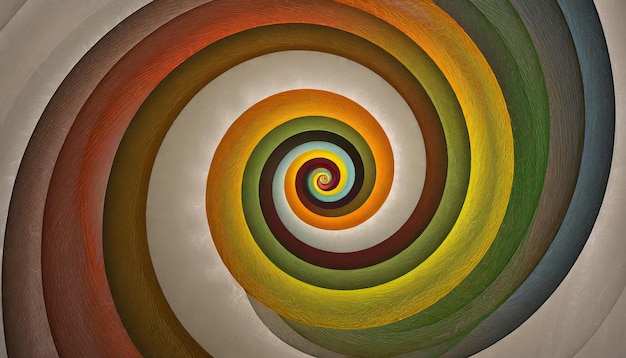 Foto um desenho colorido com um desenho em espiral