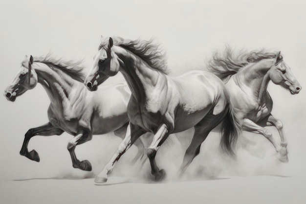 Um desenho de cavalos com a palavra cavalo