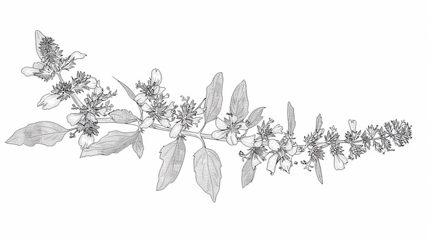 um desenho de contorno de uma flor de Veronica para livros de desenho de crianças