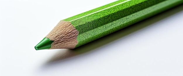 Foto um desenho de cor verde com um lápis em um fundo branco no estilo de texturas gráficas