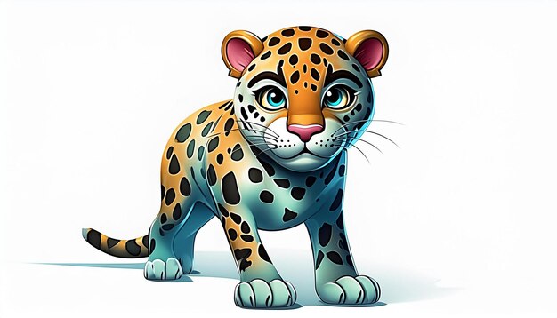 um desenho de desenho animado de um leopardo com um leoparda nele