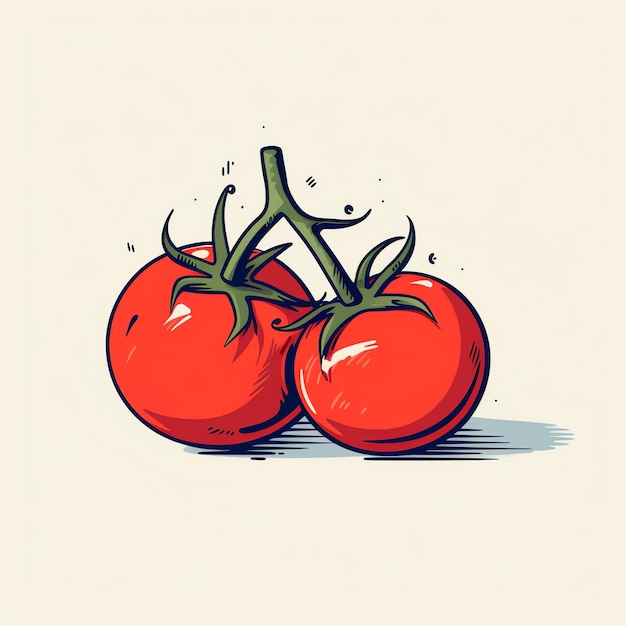 Um desenho de dois tomates