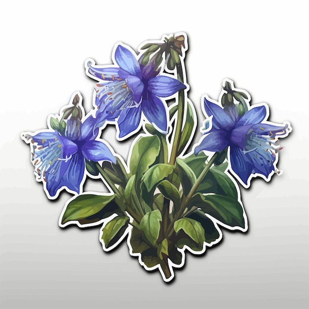 Um desenho de flores azuis com a palavra azul nele