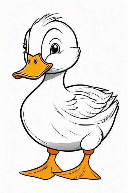 Um desenho de foto de pato Ilustração para crianças página de coloração 855