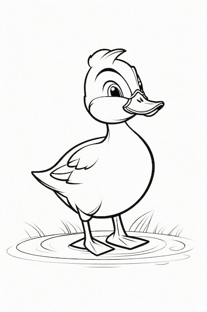 Um desenho de foto de pato Ilustração para crianças página de coloração 855