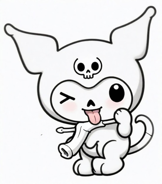 Foto um desenho de kuromi com um rosto de desenho animado