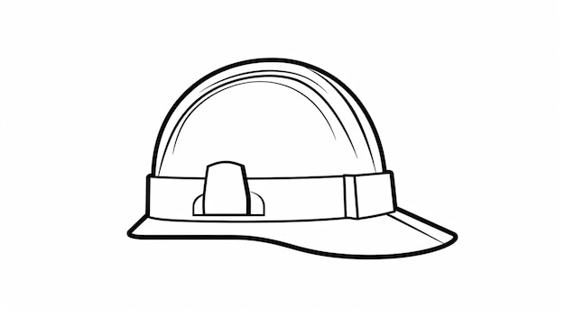 Foto um desenho de linha de objeto vetorial isolado hard hat