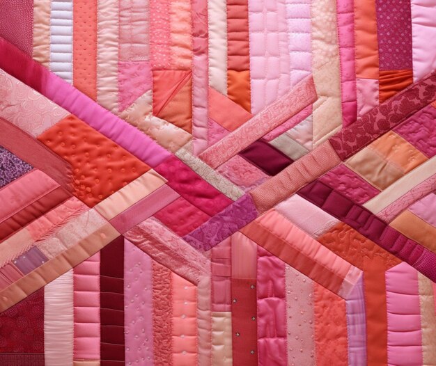 Um desenho de patchwork de uma fita rosa