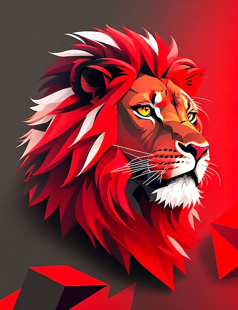 Um desenho de silhueta de um leão para arte de camiseta Arte gerada por IA