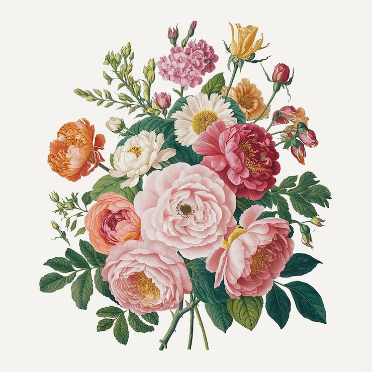 Foto um desenho de um buquê de flores com as palavras " flores "